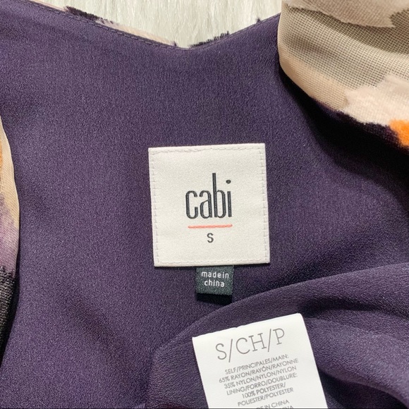 SOLD-Cabi Velvet Watercolor High-Low Slip Dress - Picture 11 of 13
